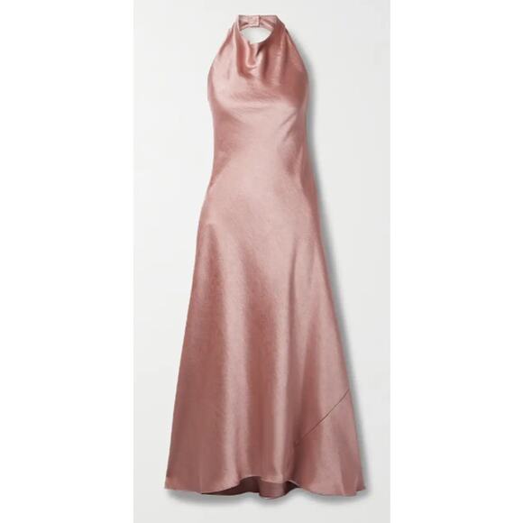 VINCE Open-back recycled-satin maxi dress NWOT Size Medium - Picture 2 of 13